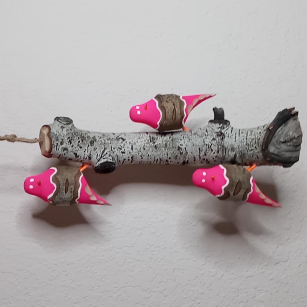 One of a kind Beautifully hand carved song birds